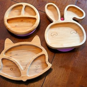 Bamboo baby plates